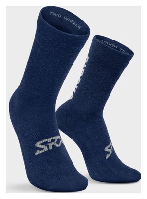 Chaussettes vélo avec laine mérinos Cyclisme Homme et Femme SRX Arctic Bleu