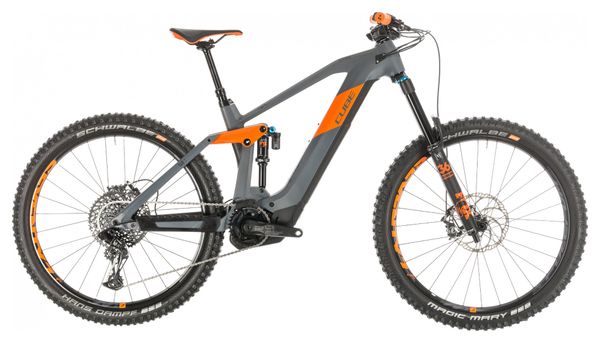 Cube Electric MTB Full Suspension Stereo Hybrid 160 HPC TM 625 Sram NX  Eagle 12s Grey / Orange 2020