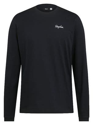 T-Shirt Manches Longues Rapha Logo Noir/Blanc