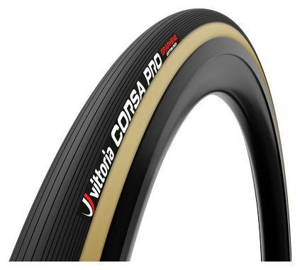 Vittoria Corsa Pro 700 mm Graphene G2.0 + Silica Compound Straßendarmreifen Beige Flanken