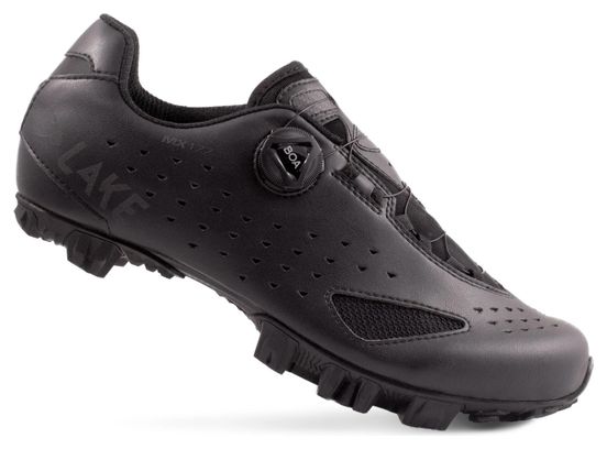 Lake MX177-X Large Black / Reflective Black Shoes