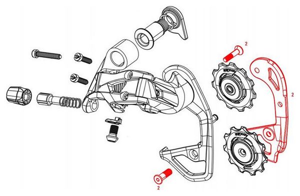 Kurzer innerer Gabelkopf Sram RED und RED 22