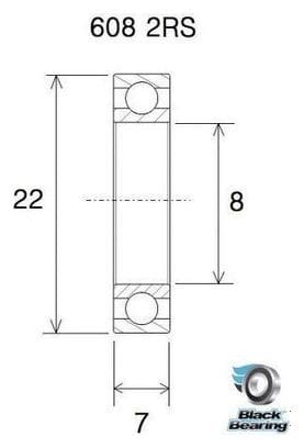 Roulement céramique - BLACKBEARING - 608-2rs