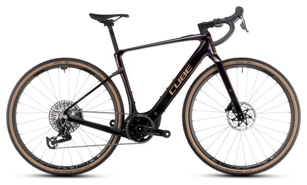 Cube Nuroad Hybrid C:62 SLT 400X Bicicleta Eléctrica de Gravel Sram Force eTap AXS/Sram XX SL Eagle AXS 12S 400 Wh 700 mm Solareclipse Violeta Naranja 2024