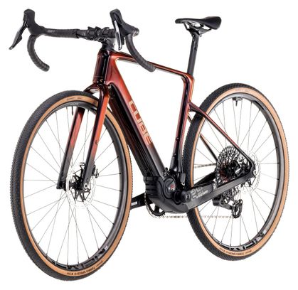 Cube Nuroad Hybrid C:62 SLT 400X Bicicleta Eléctrica de Gravel Sram Force eTap AXS/Sram XX SL Eagle AXS 12S 400 Wh 700 mm Solareclipse Violeta Naranja 2024