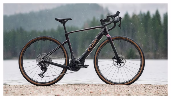 Cube Nuroad Hybrid C:62 SLT 400X Bicicleta Eléctrica de Gravel Sram Force eTap AXS/Sram XX SL Eagle AXS 12S 400 Wh 700 mm Solareclipse Violeta Naranja 2025