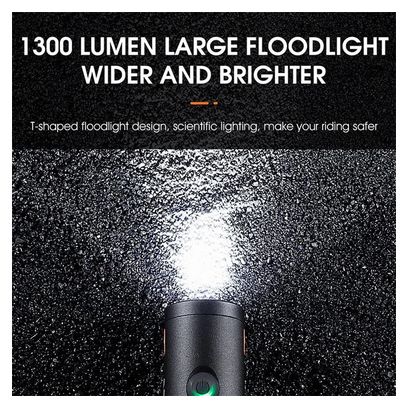 Lampe avant de vélo LED super lumineuse rechargeable  torche - Noir