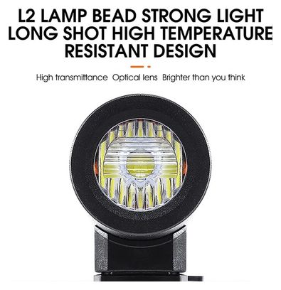 Lampe avant de vélo LED super lumineuse rechargeable  torche - Noir