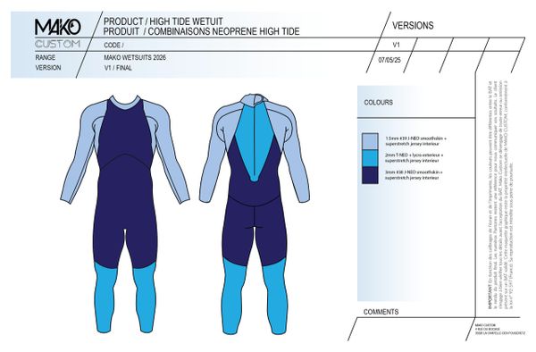 Mako High Tide Blue Men's Neoprene Wetsuit