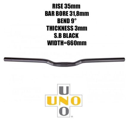 Cintre de vélo VTT - 1/2 relevé - diamètre 31 9 - 660 mm