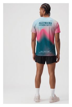 Maglietta da corsa Alltricks Community unisex blu / rosa