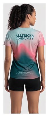 Camiseta de running Alltricks Community unisex azul / rosa