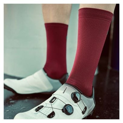 Chaussettes de Cyclisme Hautes Respirantes Brodées Classy Evo II Mooquer Bordeaux