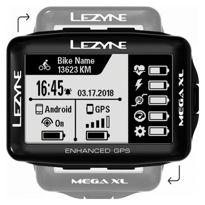 GPS Lezyne Mega XL Schwarz
