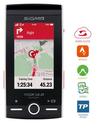 Compteur GPS Sigma ROX 12.0 SPORT Set - Blanc