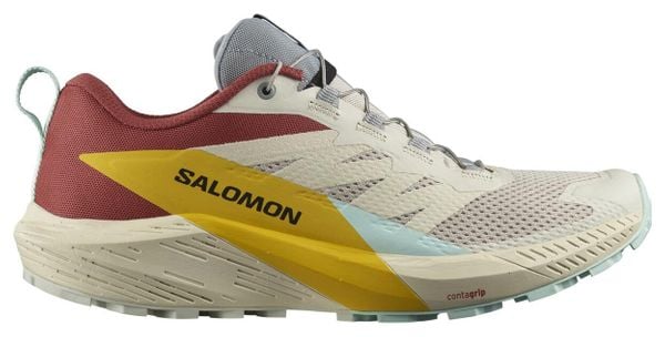 Chaussures de Trail Salomon Sense Ride 5 Blanc Rouge Jaune Homme