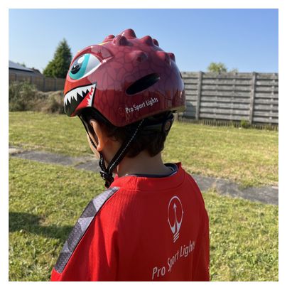Casque De Vélo Pour Enfants - Rouge - Dino XS 46/51cm
