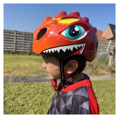 Casque De Vélo Pour Enfants - Rouge - Dino XS 46/51cm
