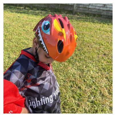 Casque De Vélo Pour Enfants - Rouge - Dino XS 46/51cm