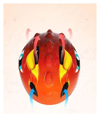Casque De Vélo Pour Enfants - Rouge - Dino XS 46/51cm