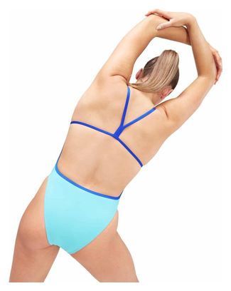 Speedo Eco + Solid VBack Traje de baño de 1 pieza Azul claro