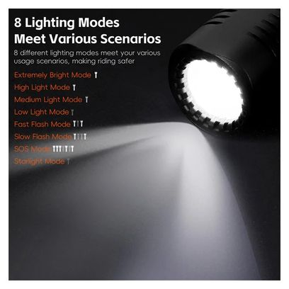 Phare avant de vélo lumineux 1000LM en alliage d'aluminium