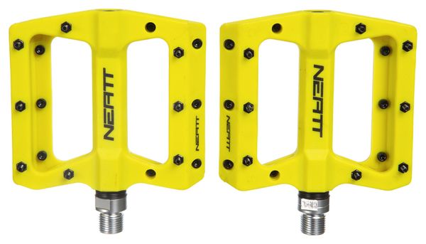 Pair of Neatt Composite 8 Pin Flat Pedals Yellow