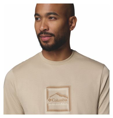 Camiseta Columbia de algodón orgánico con estampado, color beige, para hombre