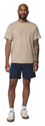 Camiseta Columbia de algodón orgánico con estampado, color beige, para hombre