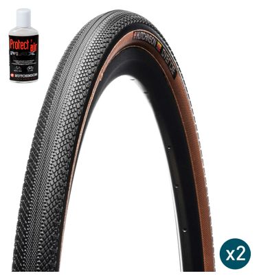 Hutchinson Overide 700mm Tubeless Ready Soft Hardskin Tan + Protect'Air Sealant Bundle