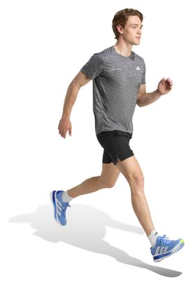 Adidas Performance Own The Run Melange Grijze herentrui met korte mouwen