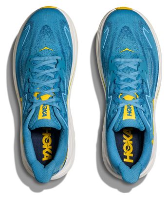 Hoka Clifton 10 Running Shoes Large Blue/Yellow Man