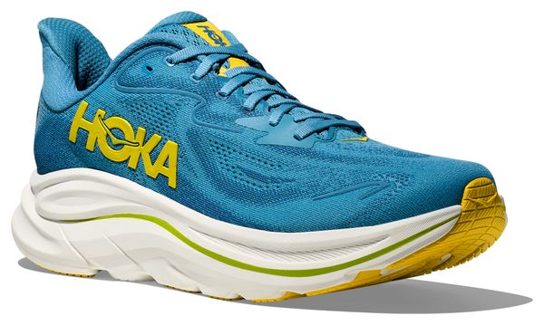 Hoka Clifton 10 Running Shoes Large Blue/Yellow Man