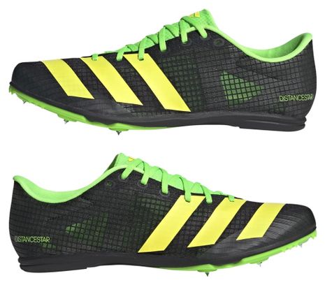 Chaussures Athlétisme adidas running Distancestar Noir Jaune Vert Homme