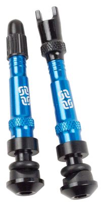 E-Thirteen Kit 2 Tubeless Valves 17-27mm Aluminium Blue