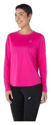 Camiseta de manga larga para mujer Asics Core Run Rosa