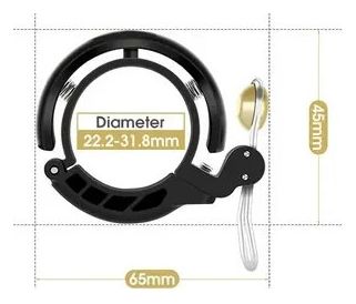 Sonnette de vélo design circulaire en cuivre - Noir