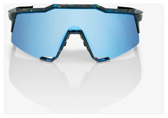 Lunettes 100% Speedcraft - Noir Holographic - Verres HiPER Miroir Bleu