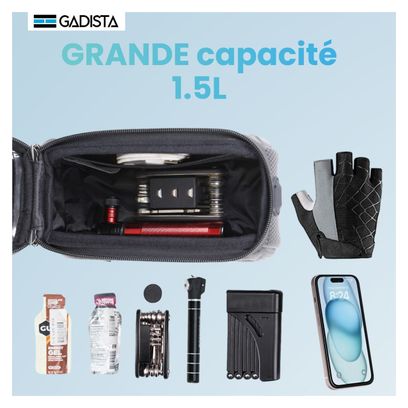 Sacoche telephone velo pour cadre étanche  munie de PAD de protection pour ne pas rayer le cadre