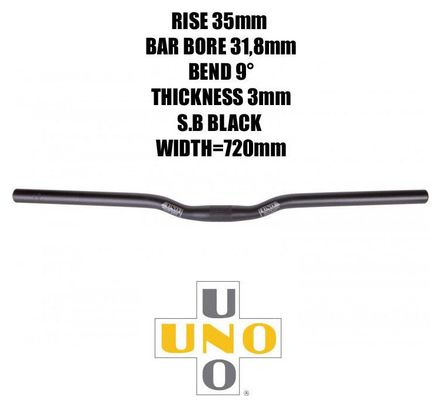 CINTRE VTT 1/2 RELEVE Ø 31.8 9° 720mm UNO