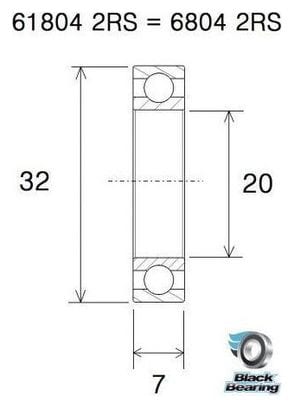 Roulement céramique - BLACKBEARING - 6804-2rs