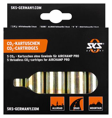 SKS draadloze Co2 patronen voor Airchamp 16Gr (5 stuks)