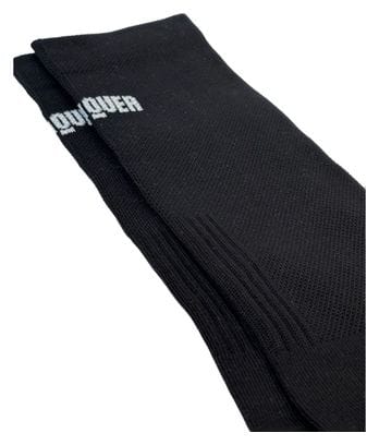 Chaussettes de cyclisme hautes respirantes brodées Classy Evo II Mooquer noir