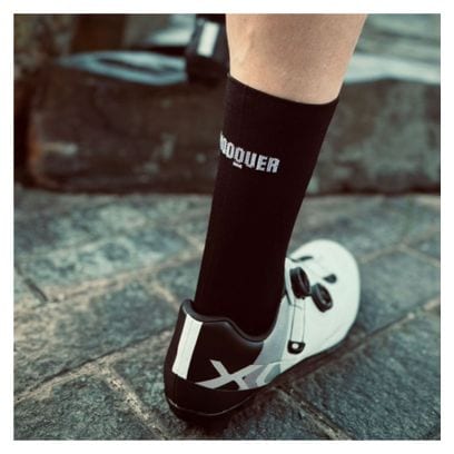 Chaussettes de cyclisme hautes respirantes brodées Classy Evo II Mooquer noir