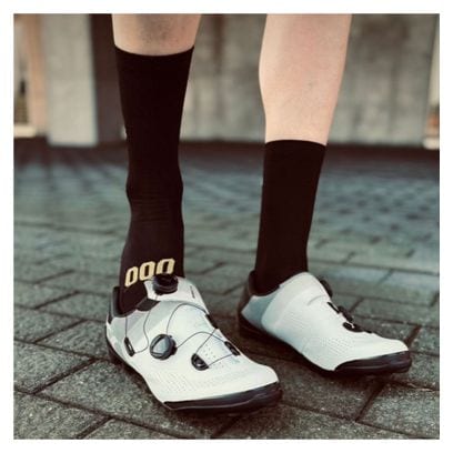 Chaussettes de cyclisme hautes respirantes brodées Classy Evo II Mooquer noir