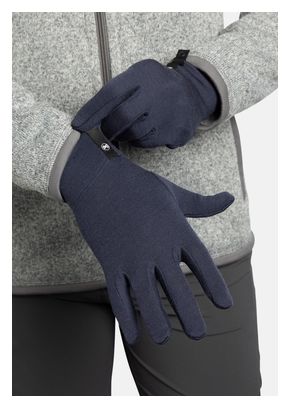 Buff Merino Midweight Long Gloves - Night Blue