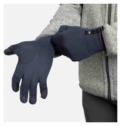 Buff Merino Midweight Long Gloves - Night Blue