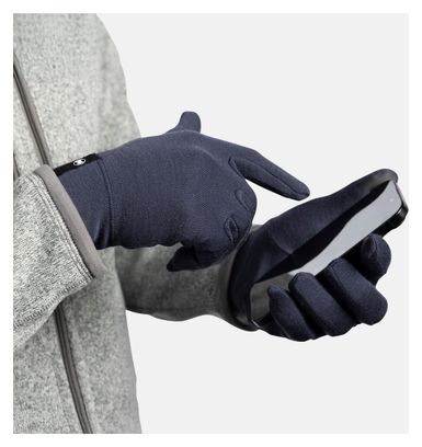 Buff Merino Midweight Long Gloves - Night Blue