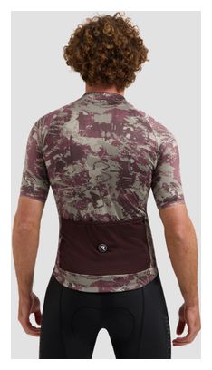 Maillot Manches Courtes Vélo Rogelli Essential Graphic II Taupe/Bordeaux Homme