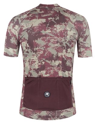 Maillot Manches Courtes Vélo Rogelli Essential Graphic II Taupe/Bordeaux Homme